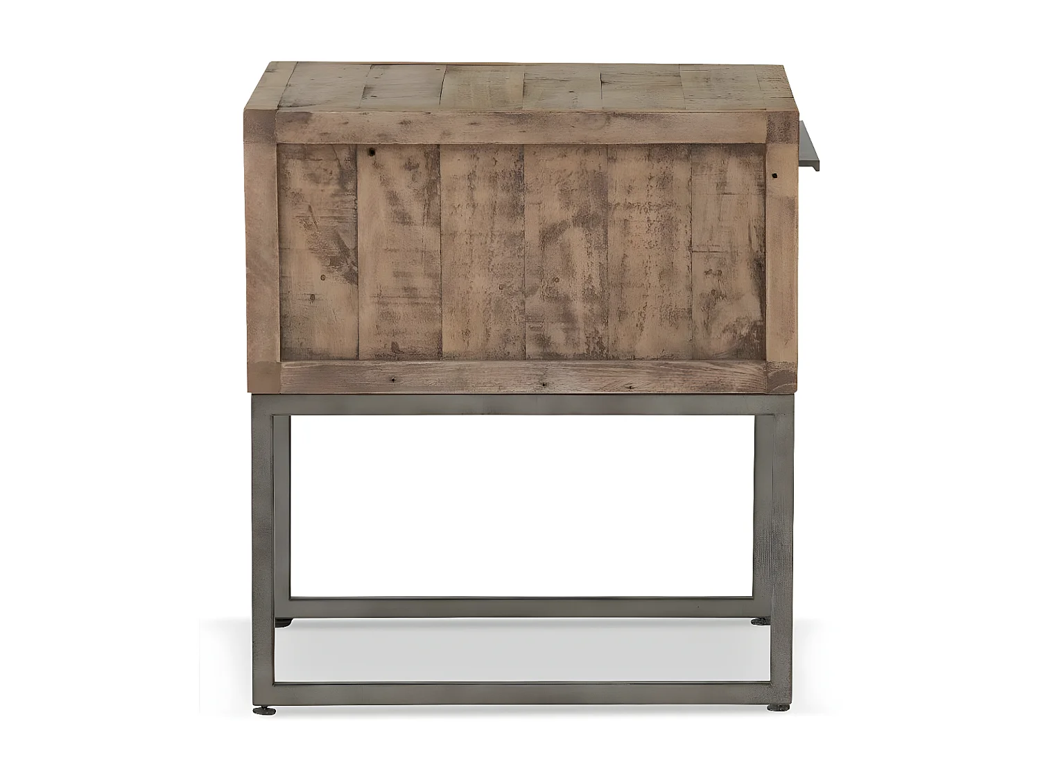 Table de chevet 1 tiroir Bois-Métal Marron - Maglorine Décoration d'Autrefois