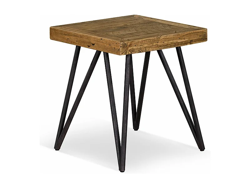 Table de chevet Bois-Métal Marron - Dalamée Décoration d'Autrefois