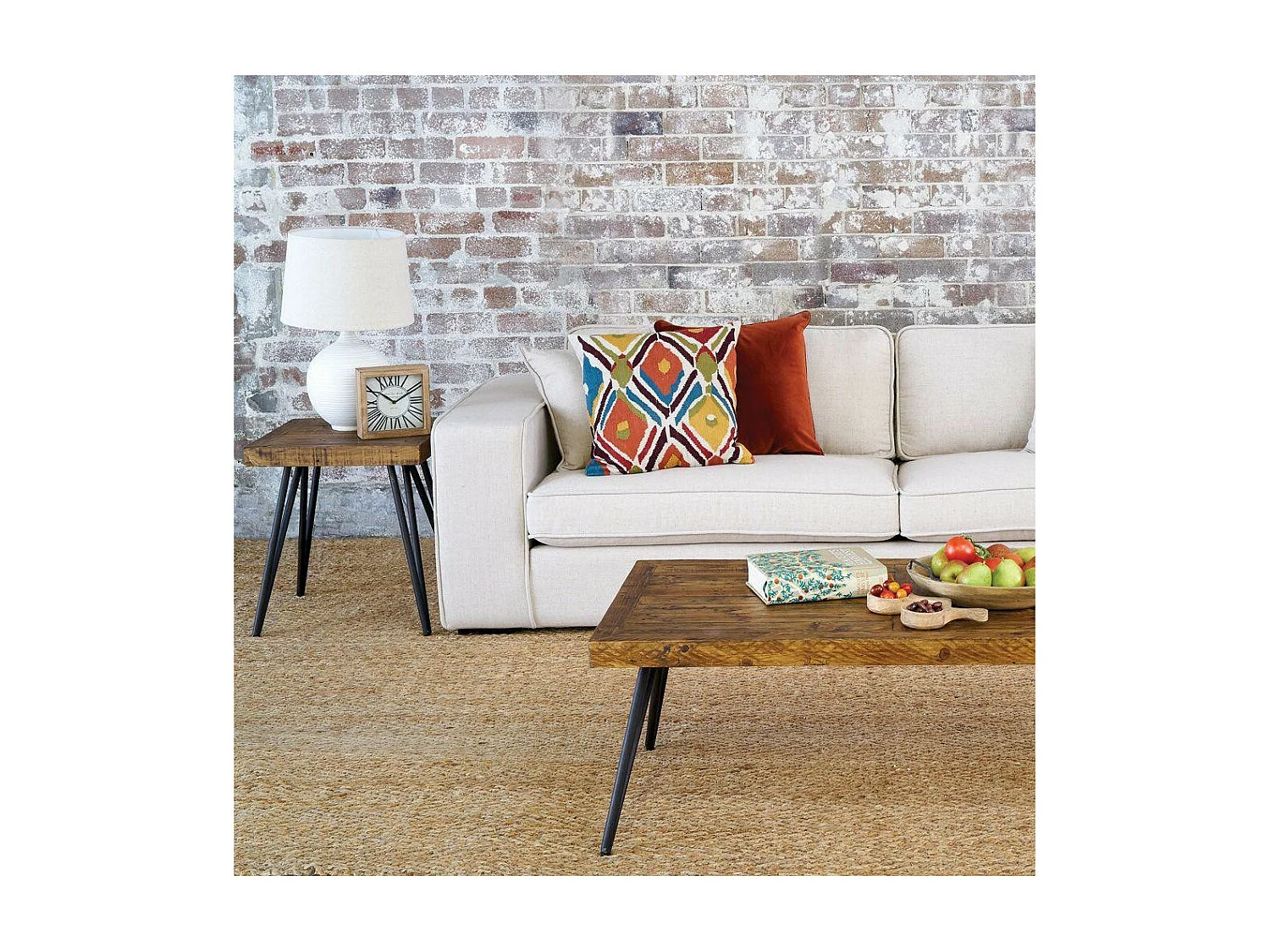 Table de chevet Bois-Métal Marron - Dalamée Décoration d'Autrefois