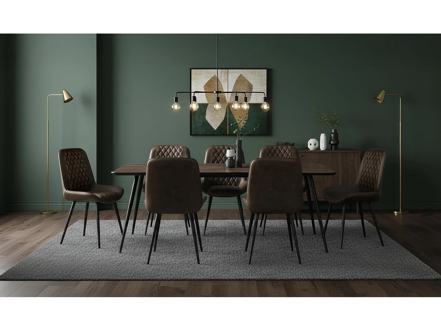 Chaise en cuir naturel marron foncé naturel