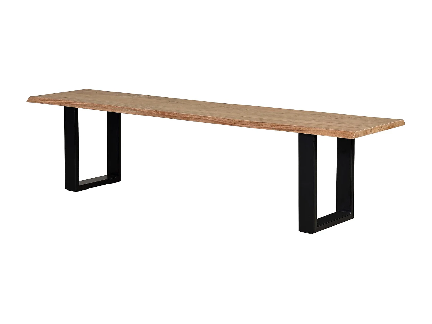 Banc en bois d'acacia et métal coloris naturel et noir