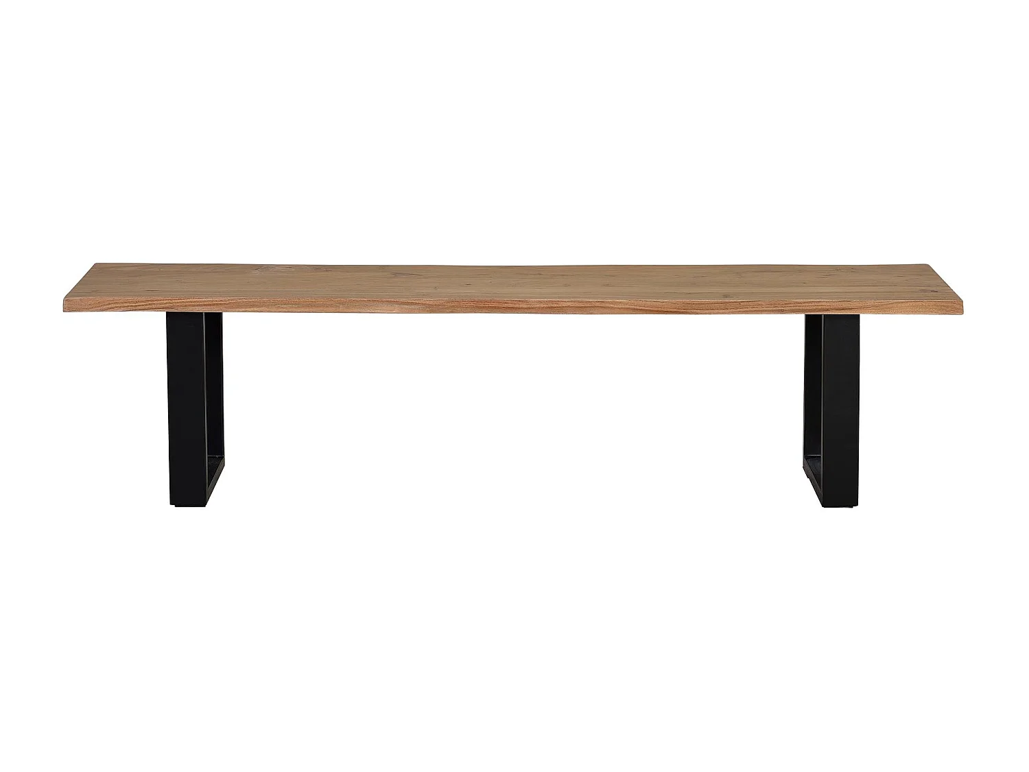 Banc en bois d'acacia et métal coloris naturel et noir