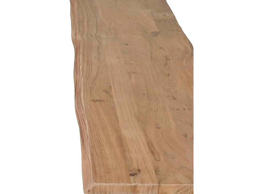 Banc en bois d'acacia et métal coloris naturel et noir