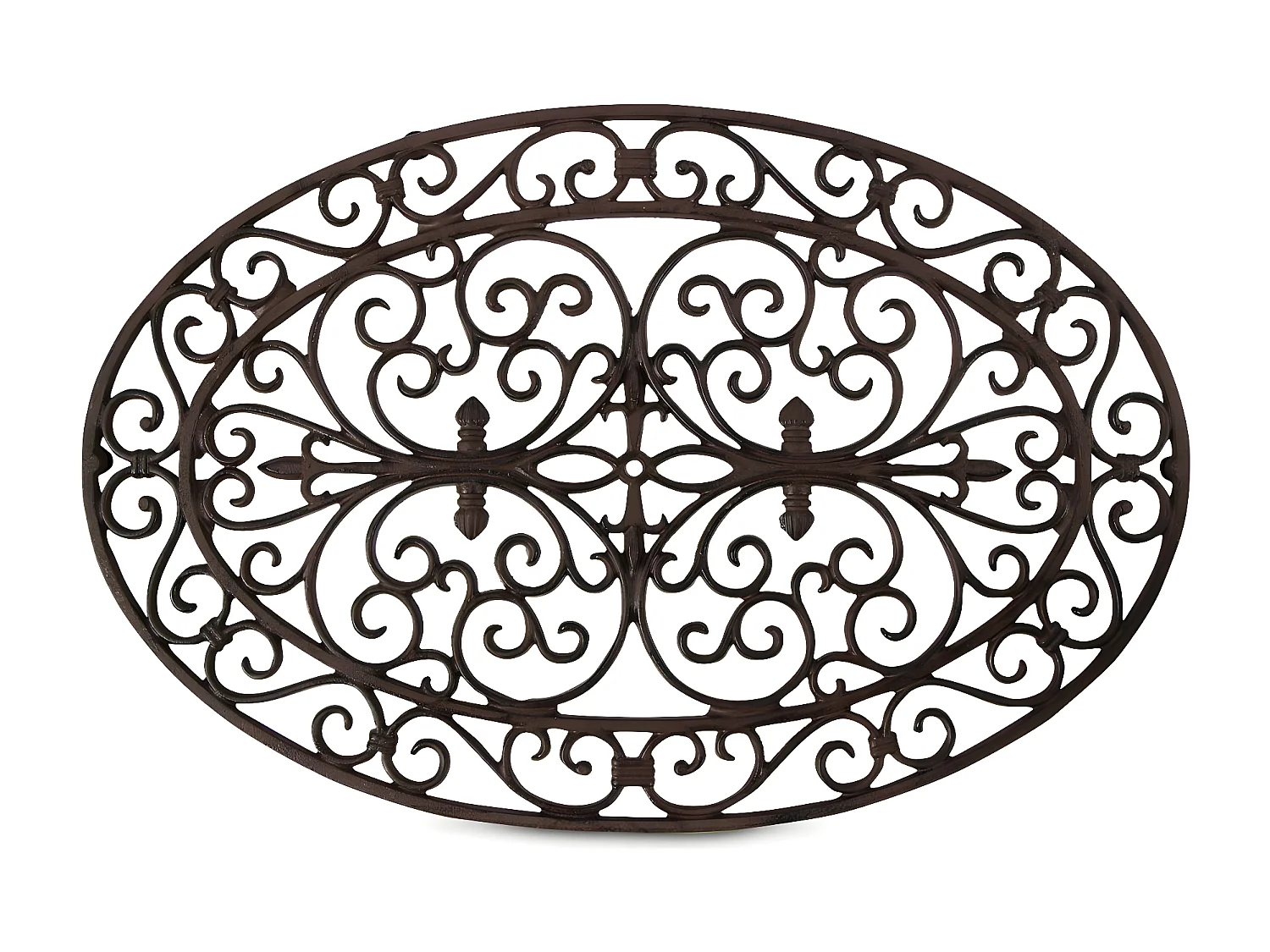 Paillasson ovale fonte Fonte Marron - Décoration d'Autrefois