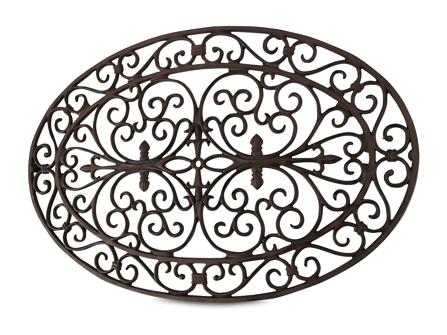 Paillasson ovale fonte Fonte Marron - Décoration d'Autrefois