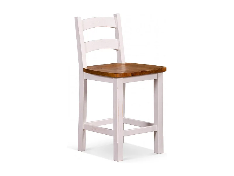 Lot de 2 chaises hautes Bois Blanc - Théomine Décoration d'Autrefois