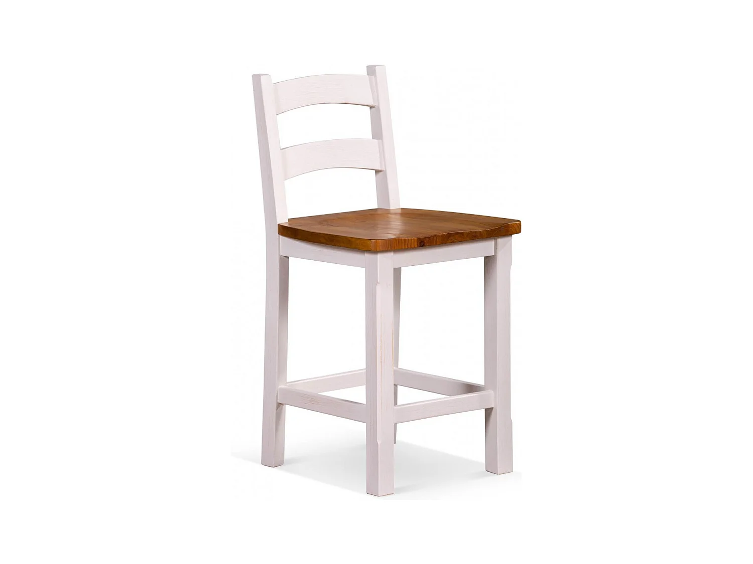 Lot de 2 chaises hautes Bois Blanc - Théomine Décoration d'Autrefois