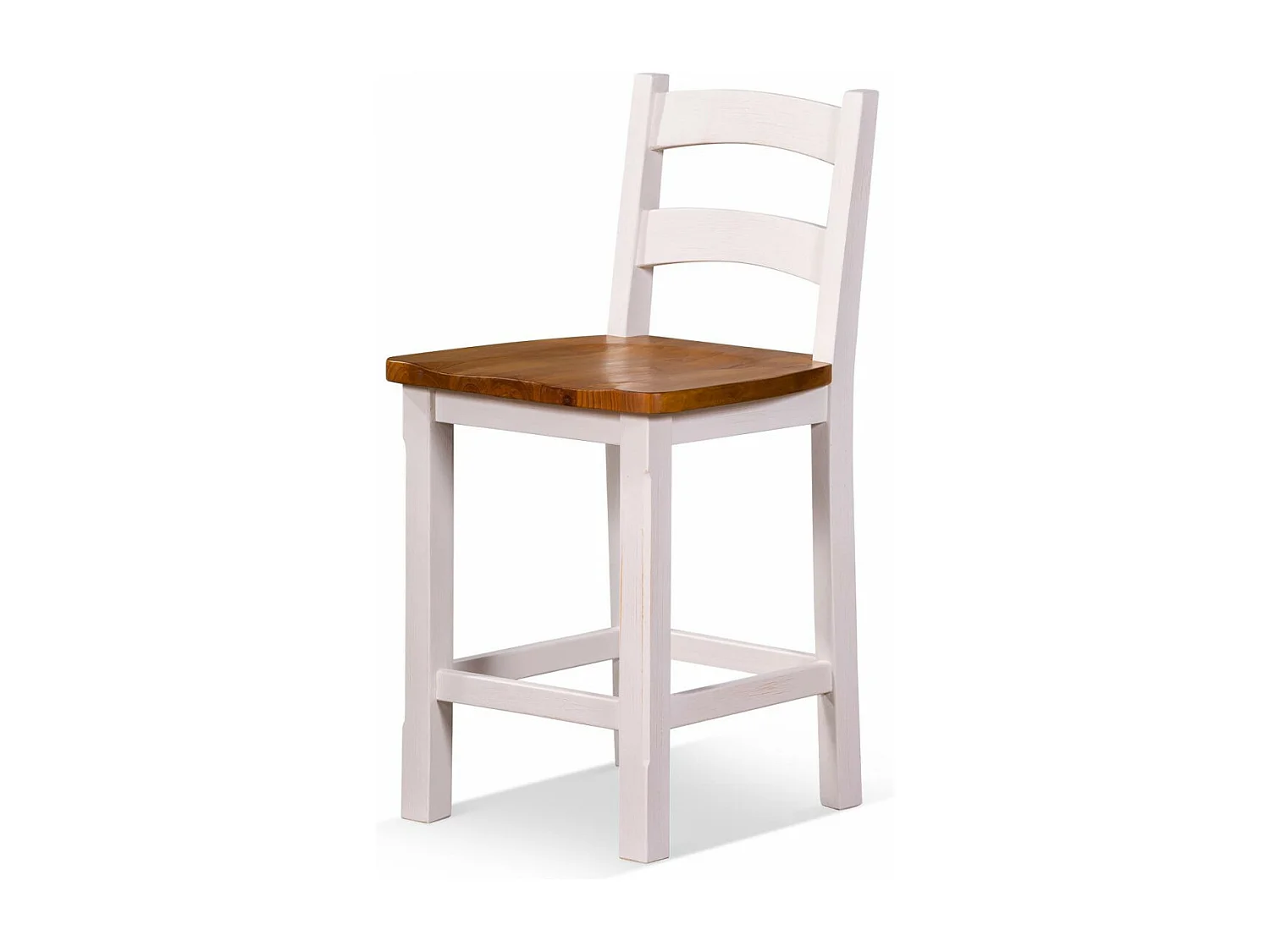 Lot de 2 chaises hautes Bois Blanc - Théomine Décoration d'Autrefois