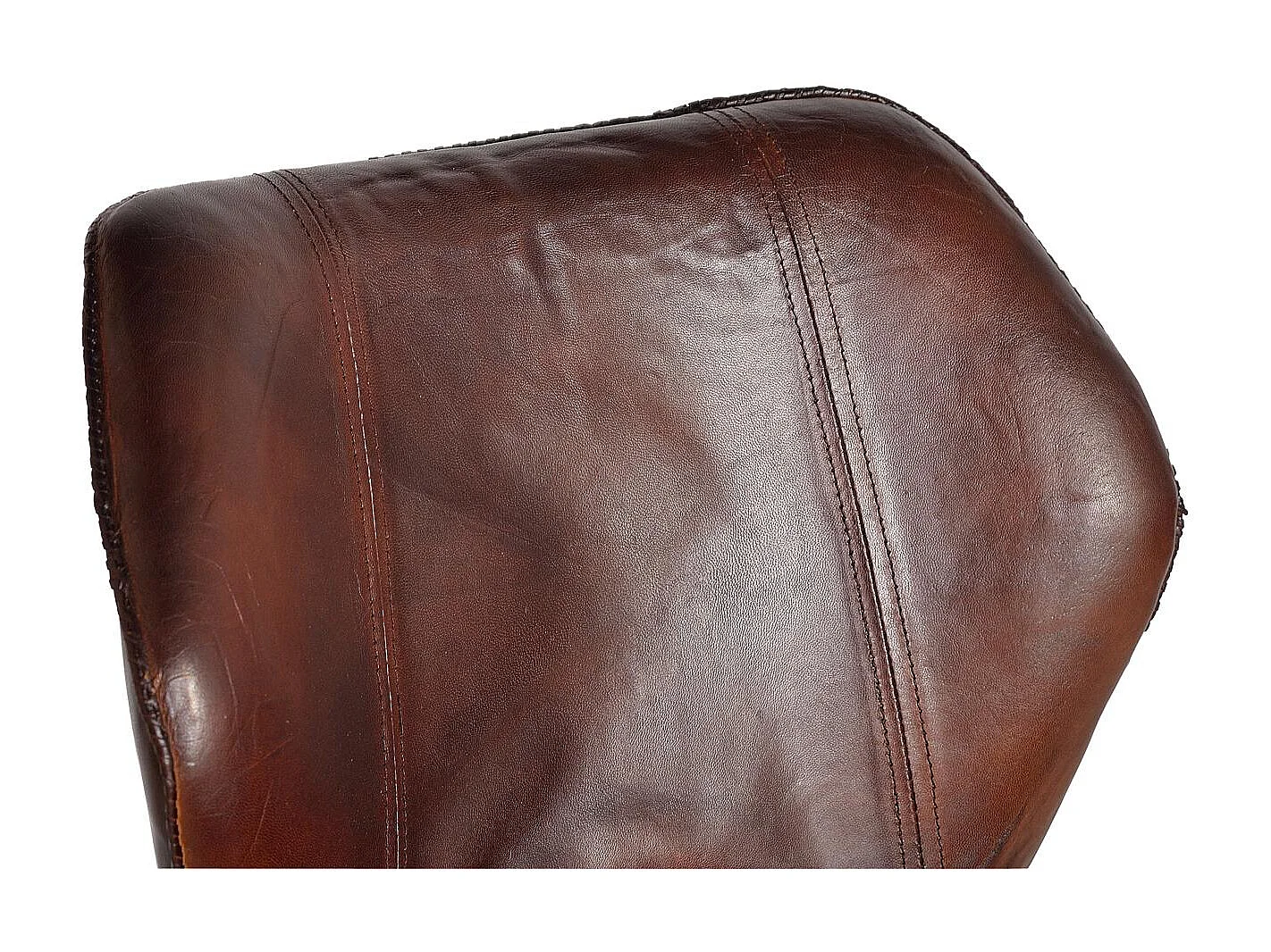 Tabouret en cuir naturel avec pieds en métal