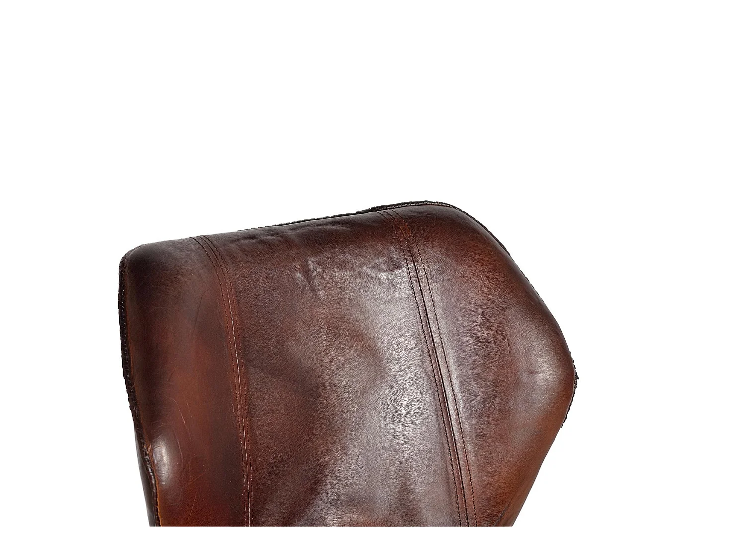 Tabouret en cuir naturel avec pieds en métal