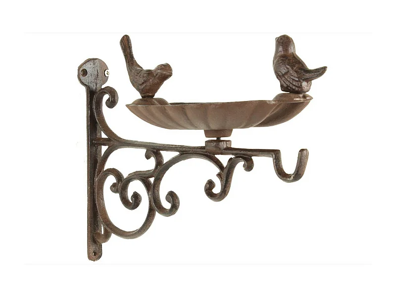 Crédence abreuvoir oiseaux fonte Fonte Marron - Décoration d'Autrefois