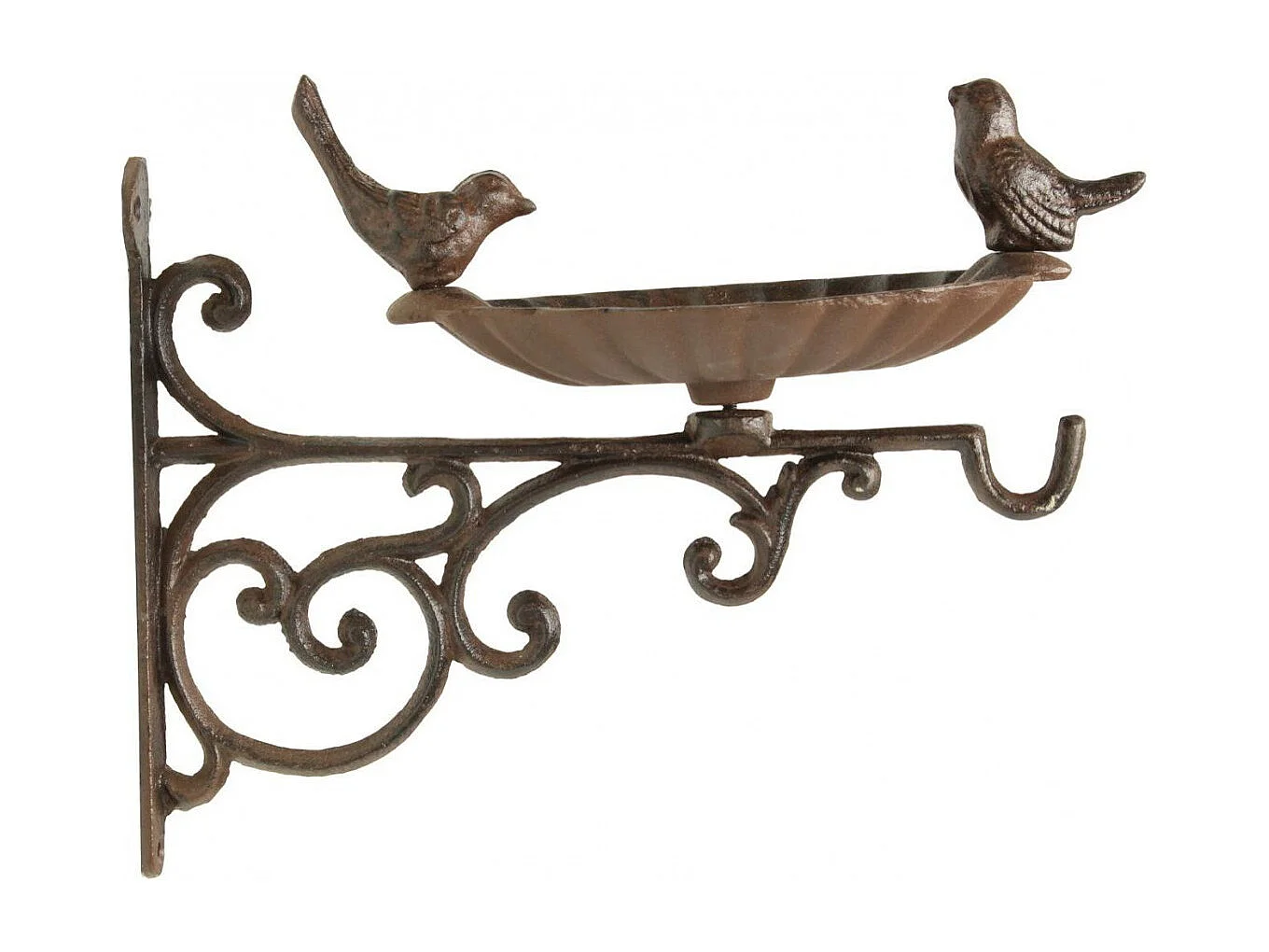 Crédence abreuvoir oiseaux fonte Fonte Marron - Décoration d'Autrefois