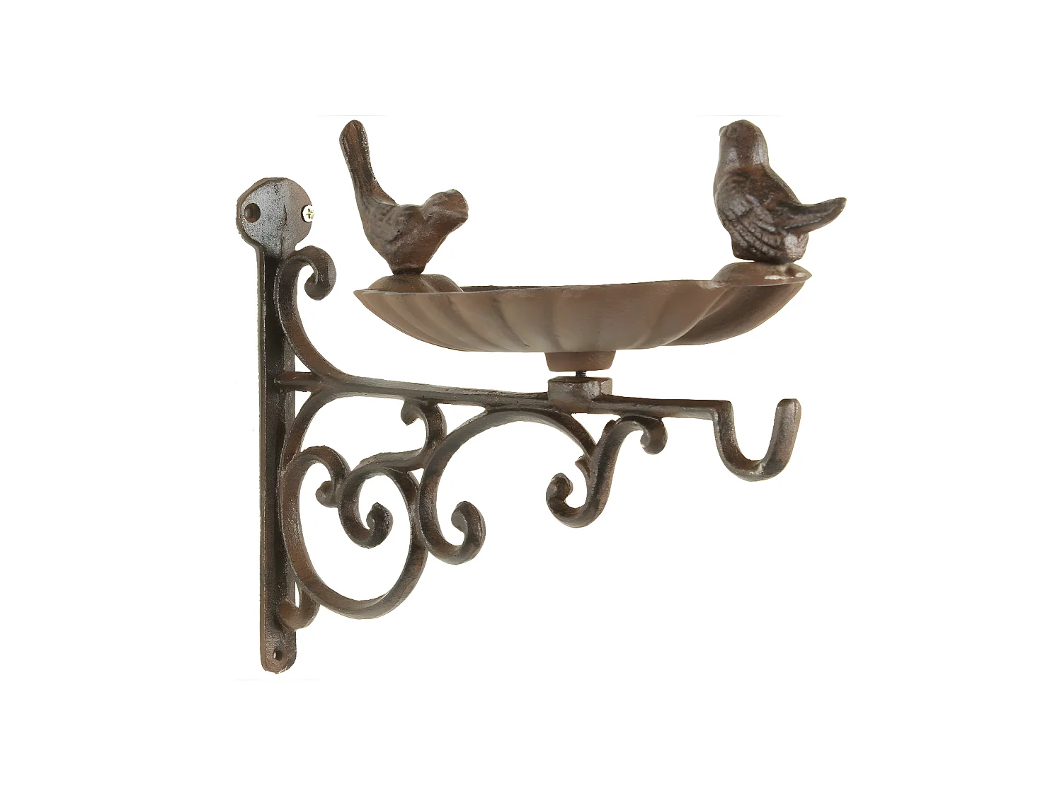 Crédence abreuvoir oiseaux fonte Fonte Marron - Décoration d'Autrefois