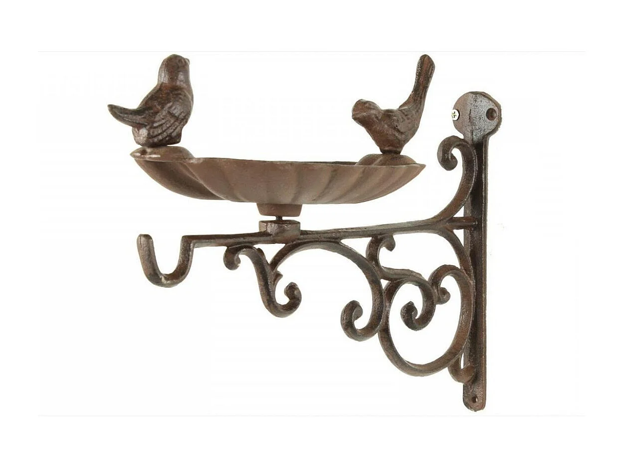 Crédence abreuvoir oiseaux fonte Fonte Marron - Décoration d'Autrefois