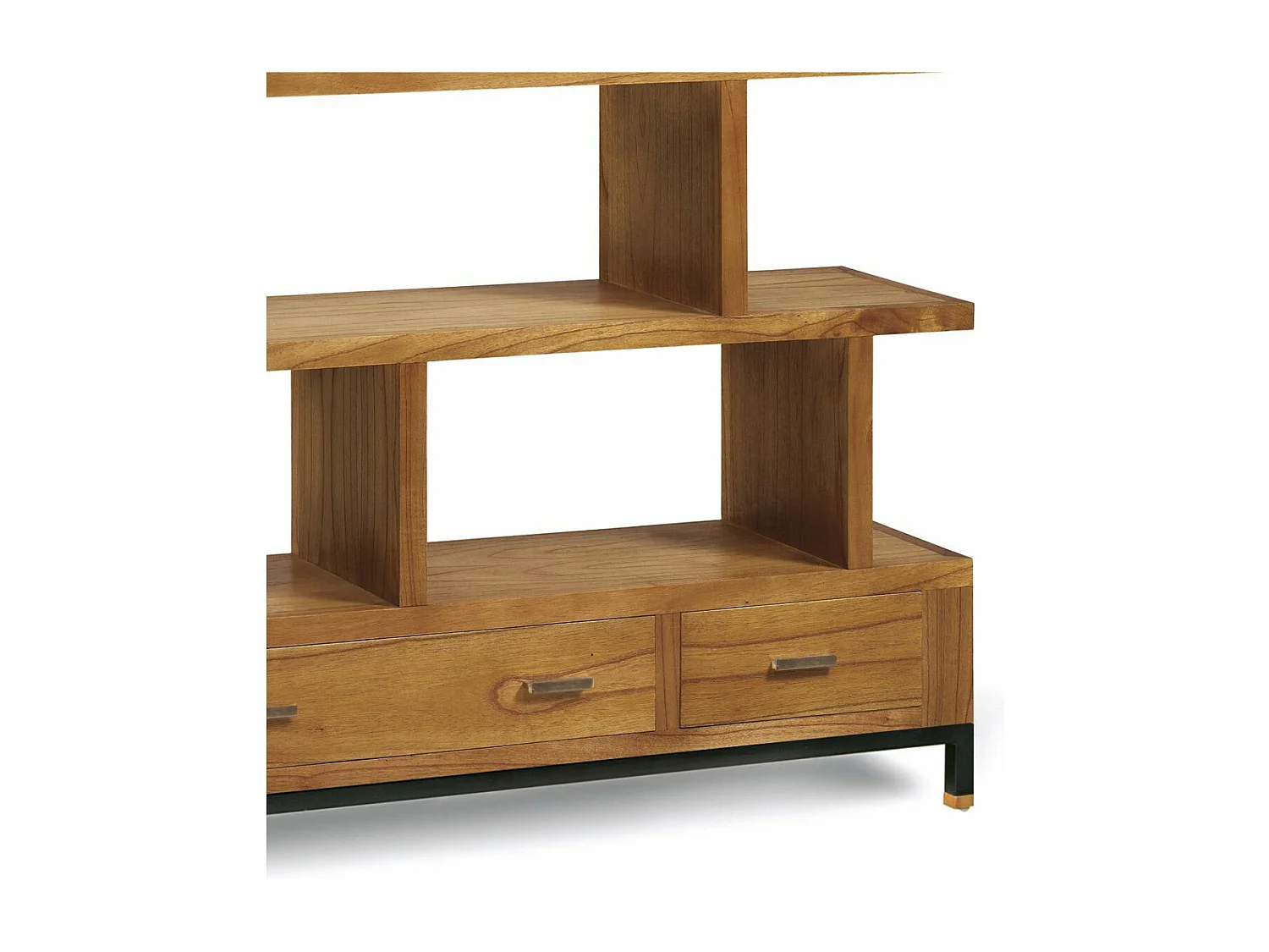 Bibliothèque 3 tiroirs metal Bois-Métal Marron - Xélina Décoration d'Autrefois