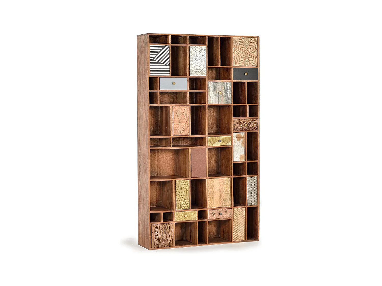 Etagère en bois de manguier couleur noyer clair