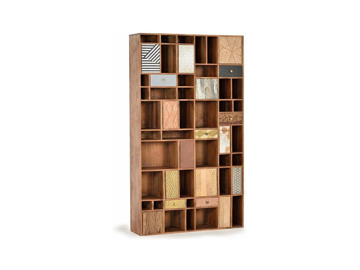 Bibliothèque 7 tiroirs Bois Marron - Olympe Décoration d'Autrefois