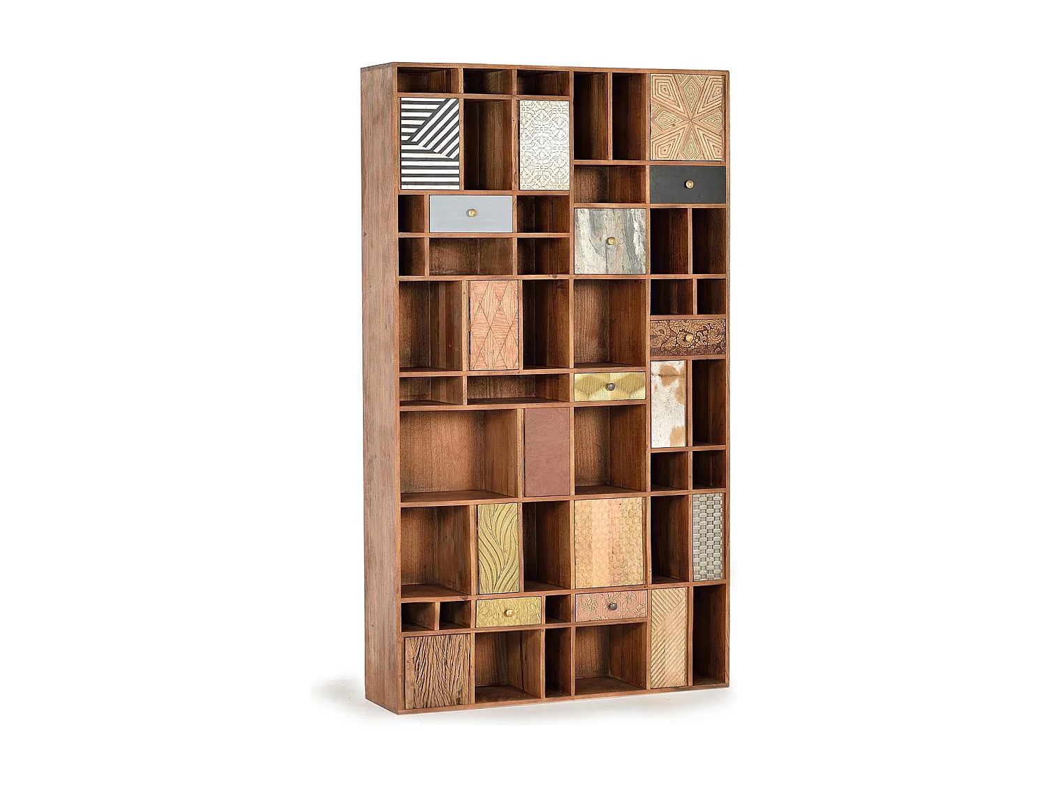 Etagère en bois de manguier couleur noyer clair