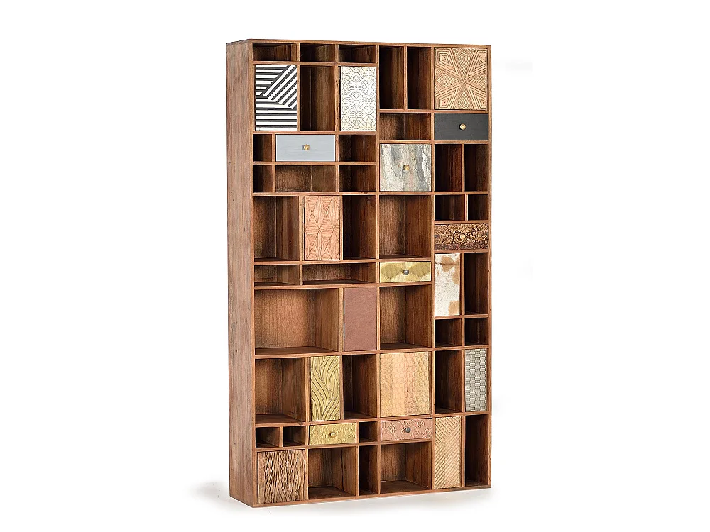 Etagère en bois de manguier couleur noyer clair