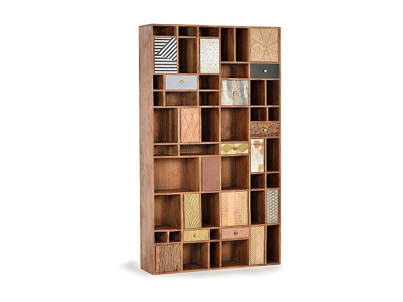 Etagère en bois de manguier couleur noyer clair