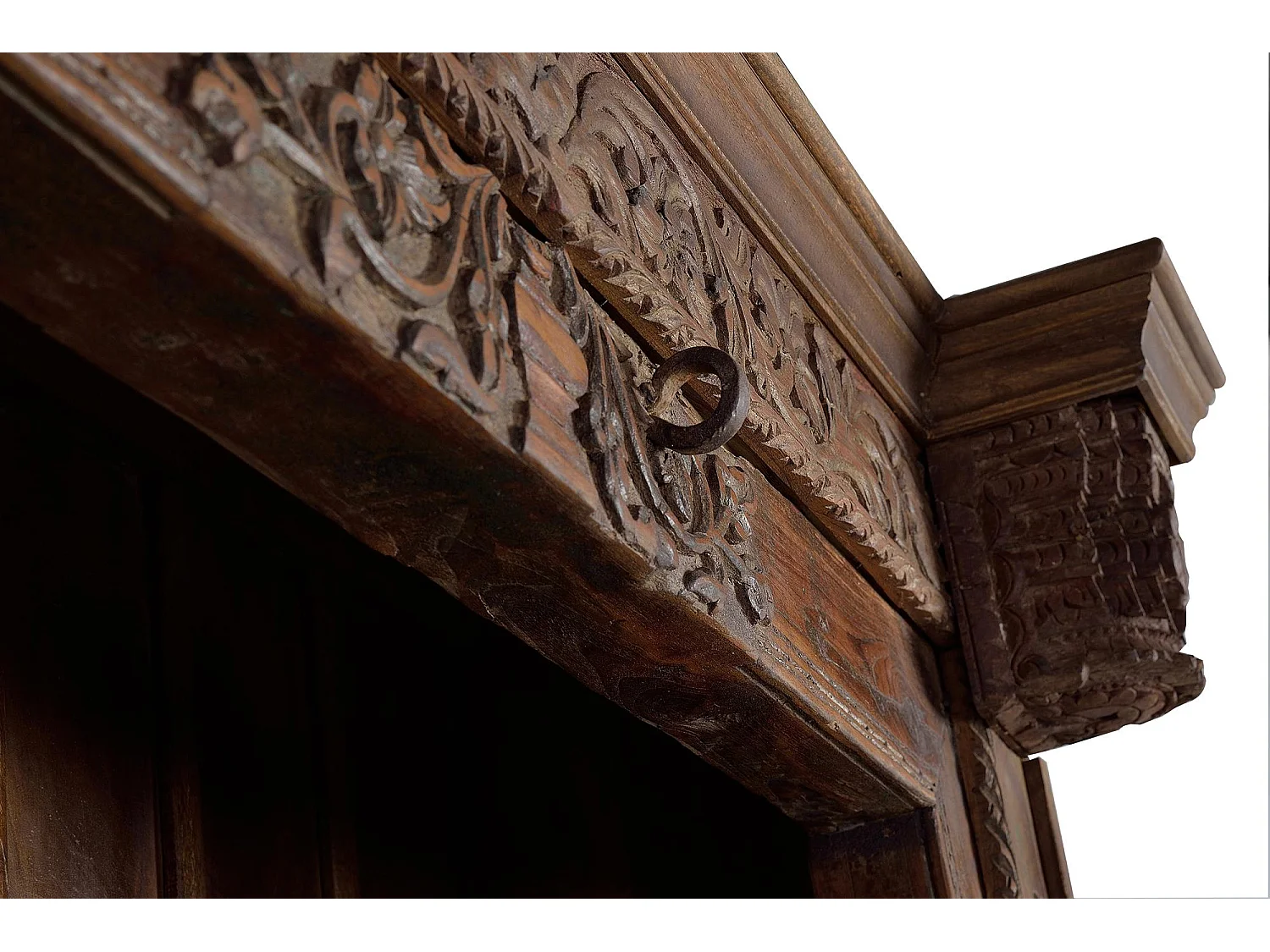 Libreria in legno di mango, stile rustico contemporaneo, 142 cm - 222x142x56