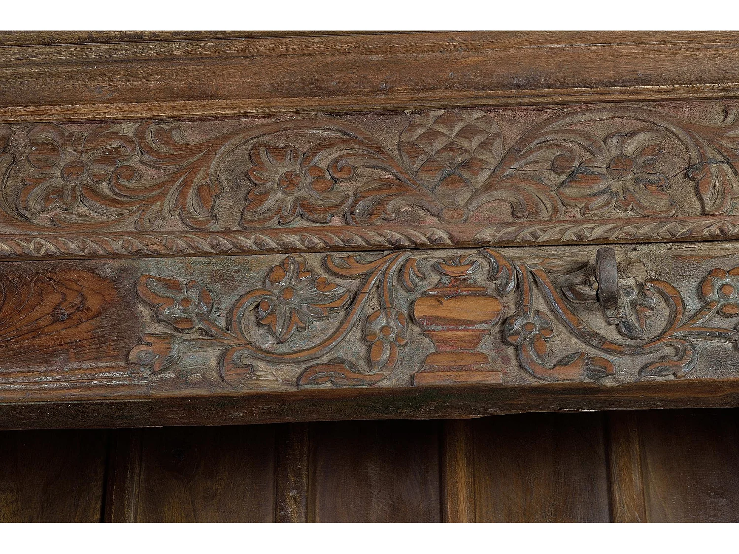 Libreria in legno di mango, stile rustico contemporaneo, 142 cm - 222x142x56