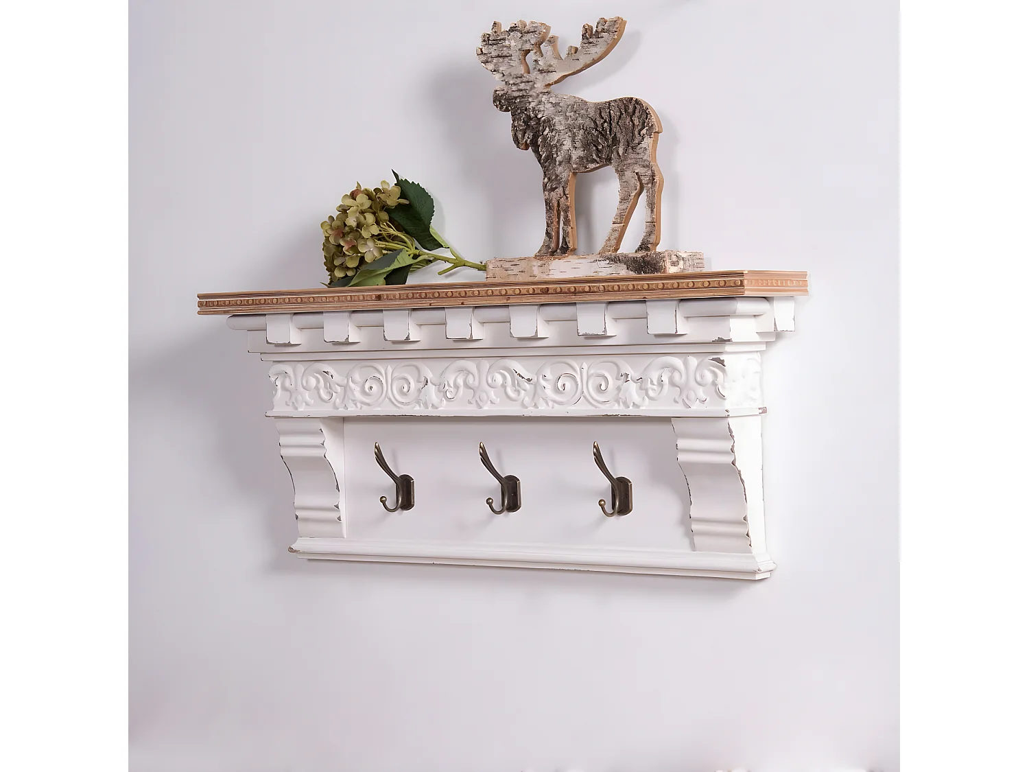 Etagère Bois-MDF Blanc - Décoration d'Autrefois