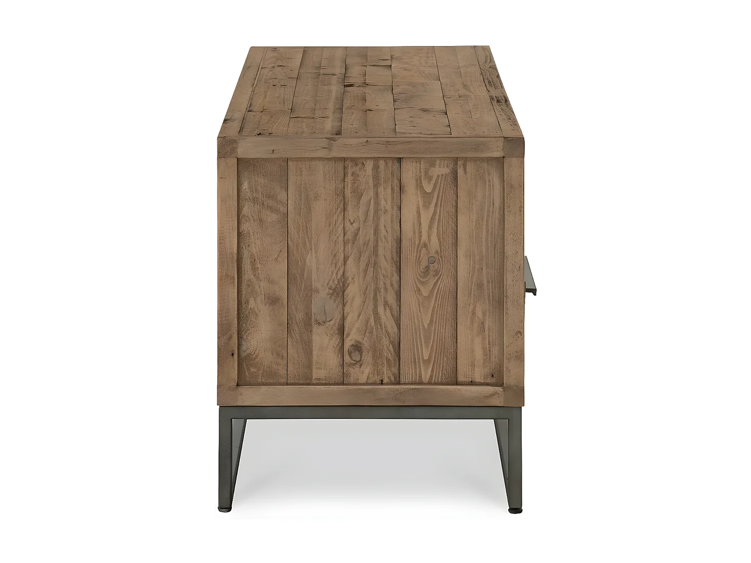 Meuble tv 3 tiroirs Bois-Métal Marron - Maglorine Décoration d'Autrefois