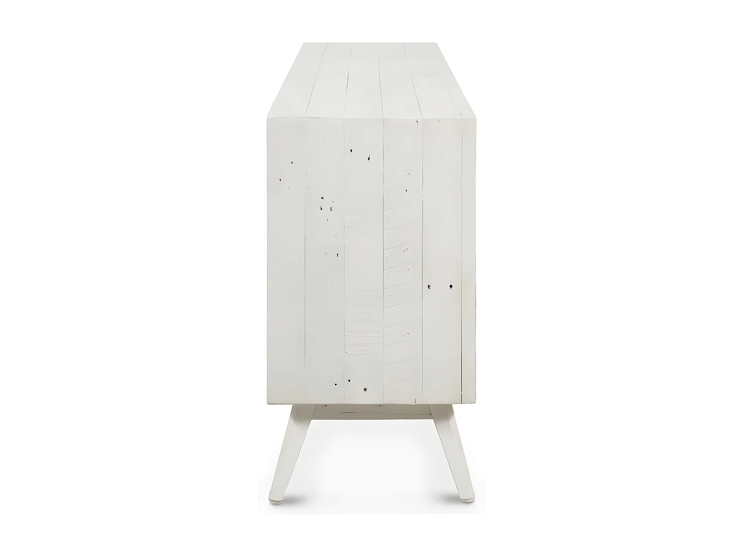 Meuble tv 2 tiroirs Bois Blanc - Nastasie Décoration d'Autrefois