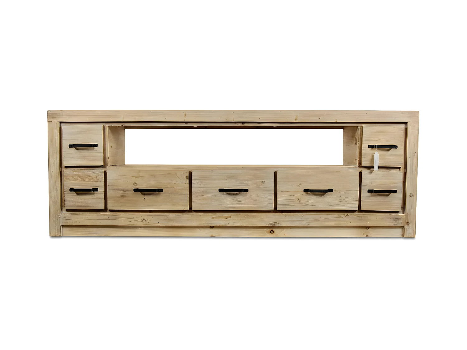 Meuble tv 7 tiroirs naturel Bois Naturel - Esmée Décoration d'Autrefois