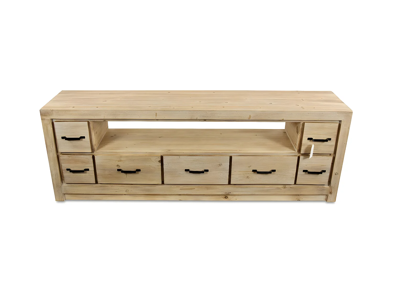 Meuble tv 7 tiroirs naturel Bois Naturel - Esmée Décoration d'Autrefois