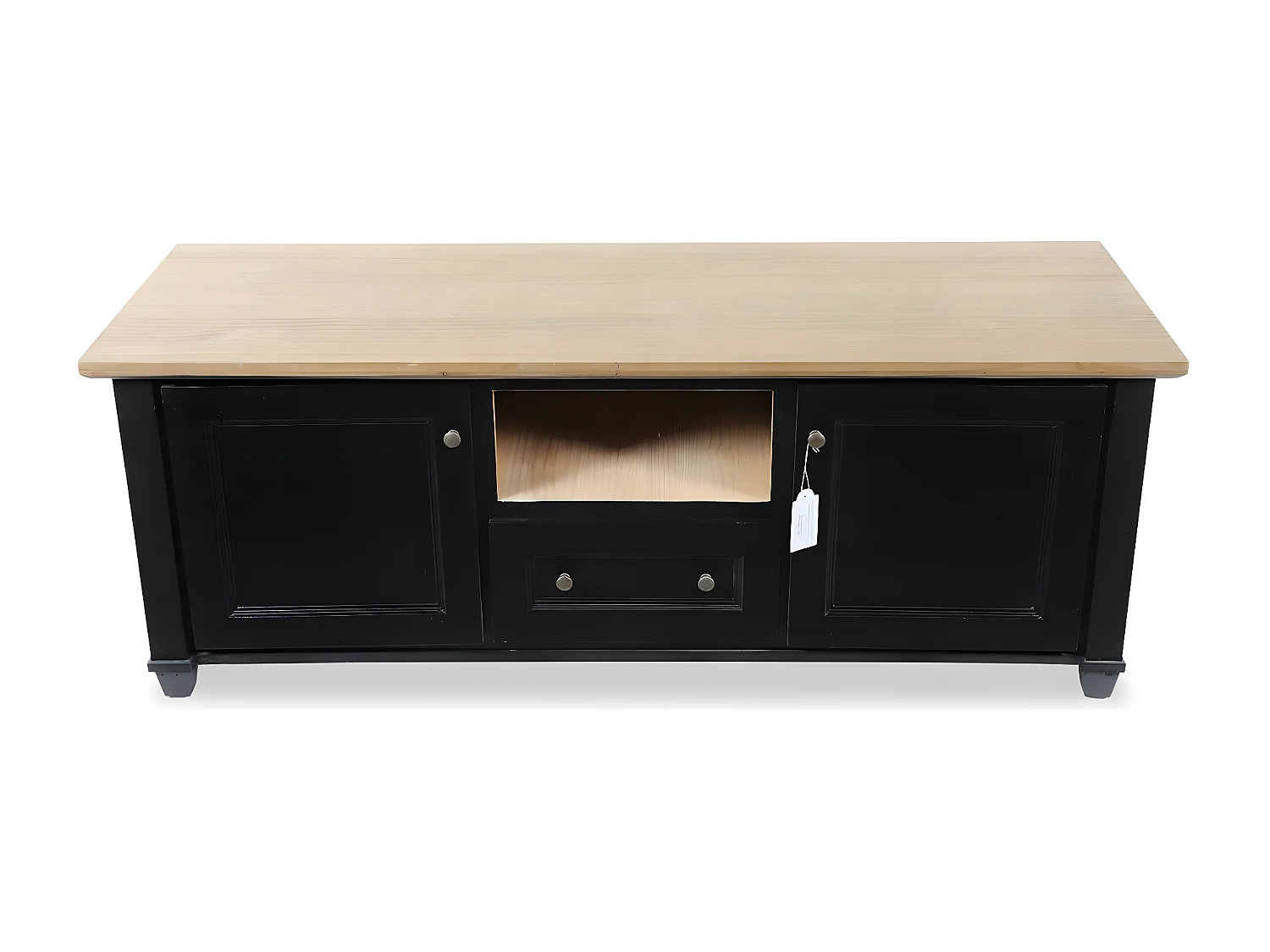 Meuble tv 1 tiroir Bois Noir - Idéline Décoration d'Autrefois