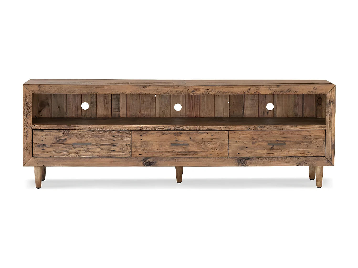 Meuble tv 3 tiroirs Bois Marron - Dalamée Décoration d'Autrefois