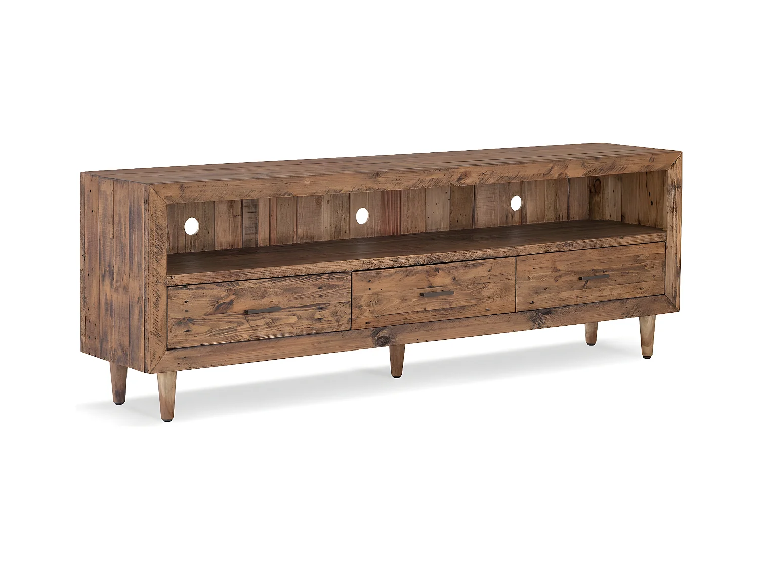 Meuble tv 3 tiroirs Bois Marron - Dalamée Décoration d'Autrefois