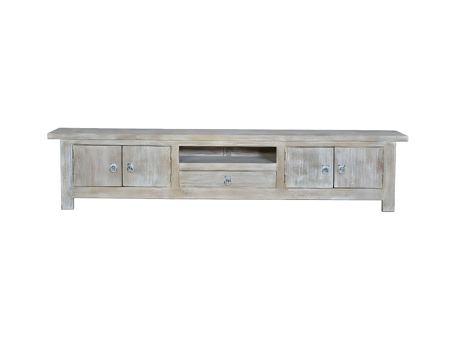 Meuble tv 1 tiroir Bois Blanc - Vitalie Décoration d'Autrefois