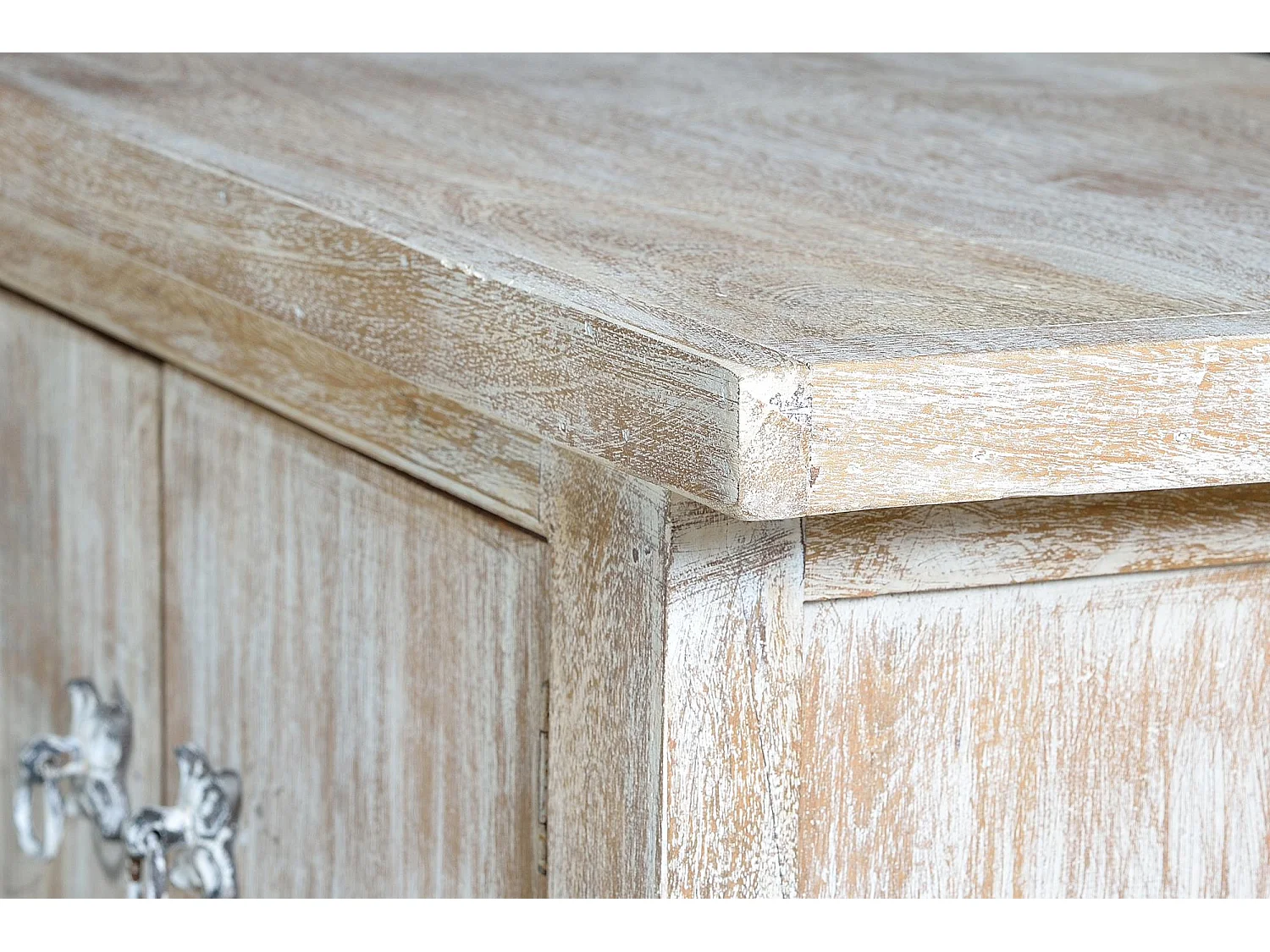 Meuble TV en bois de manguier 230 cm, style méditerranéen moderne - 44 x 230 x 50