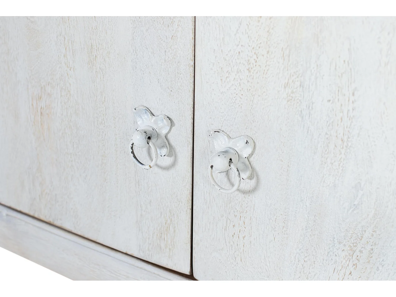 Meuble TV en bois de manguier 230 cm, style méditerranéen moderne - 44 x 230 x 50