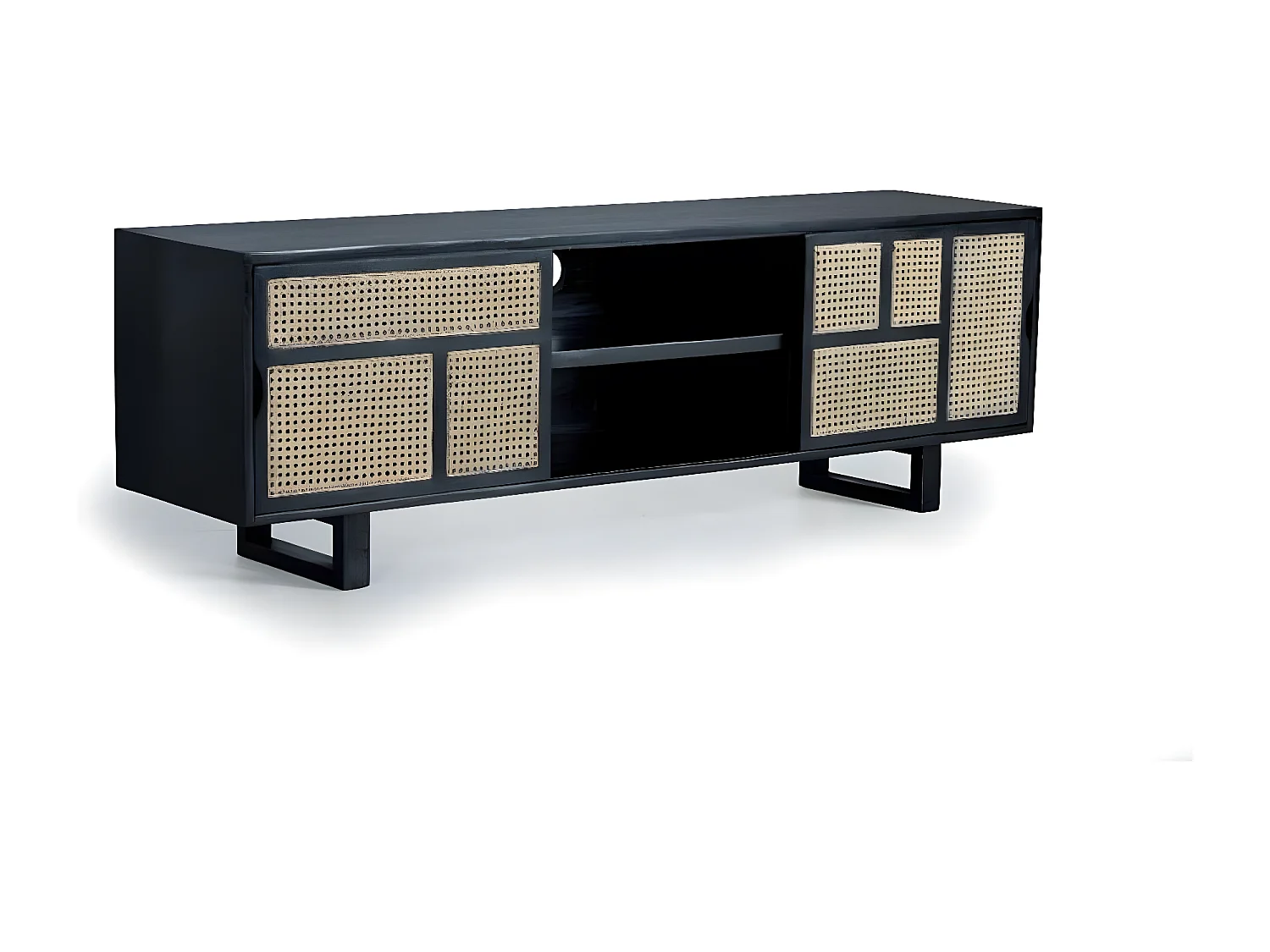 Meuble tv Bois Noir - Eléonore Décoration d'Autrefois