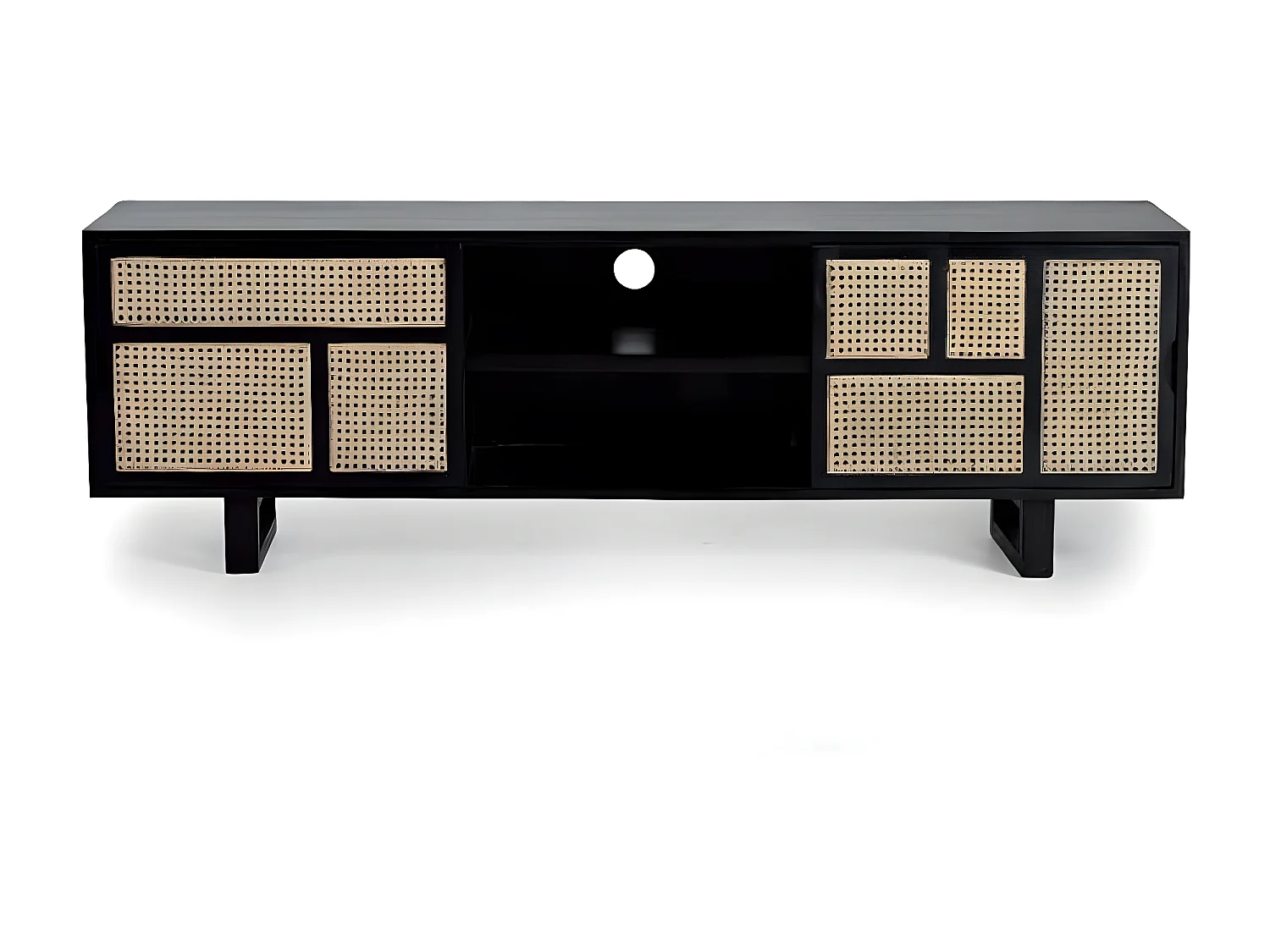 Meuble tv Bois Noir - Eléonore Décoration d'Autrefois