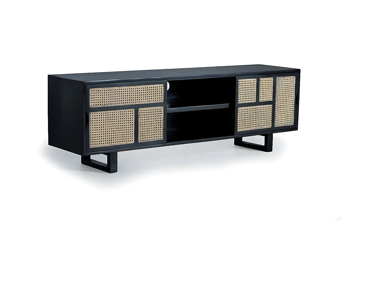 Meuble tv Bois Noir - Eléonore Décoration d'Autrefois