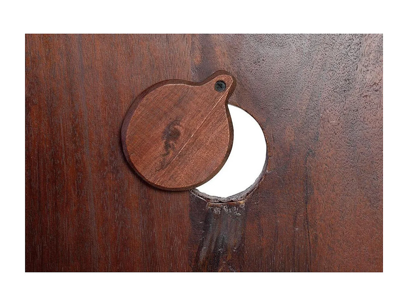 Meuble TV en bois de manguier naturel et détails en métal