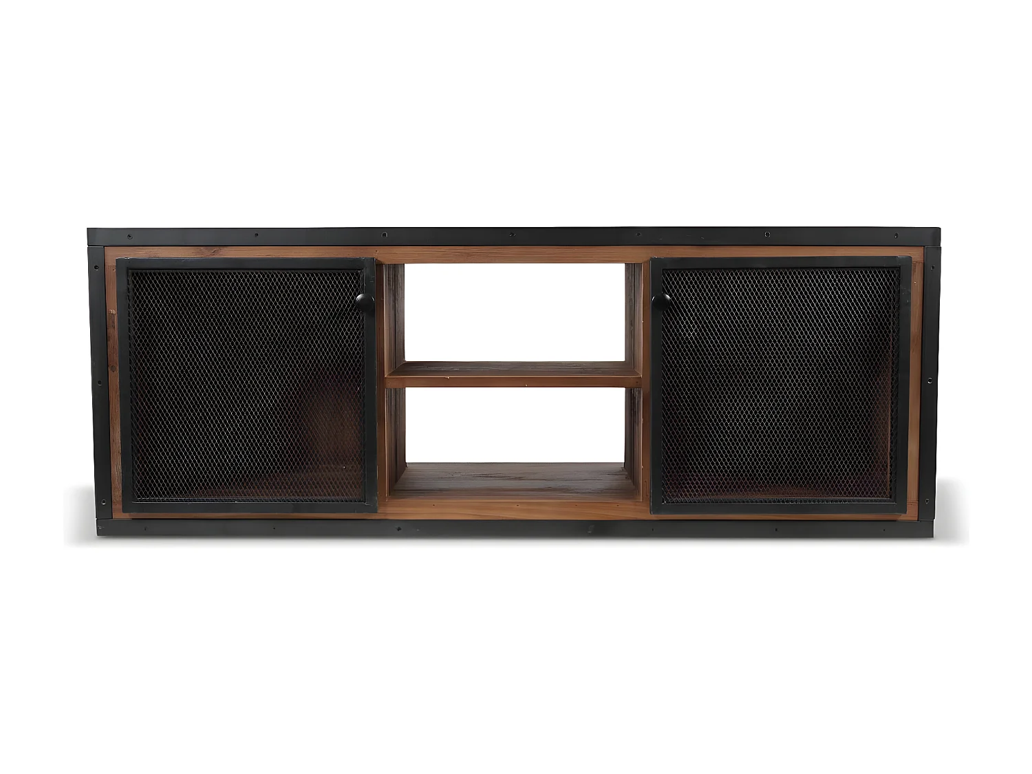 Meuble tv Bois-Métal Marron - Eduline Décoration d'Autrefois