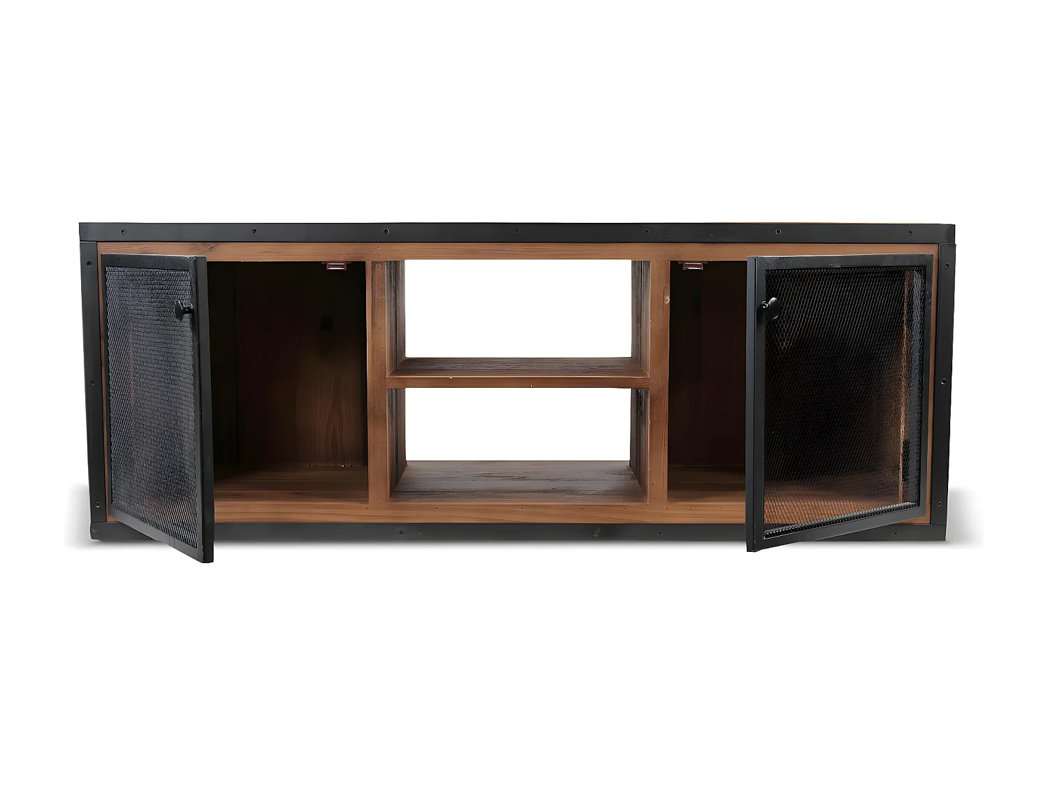 Meuble tv Bois-Métal Marron - Eduline Décoration d'Autrefois