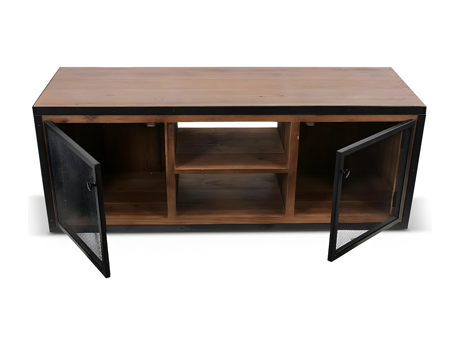 Meuble tv Bois-Métal Marron - Eduline Décoration d'Autrefois