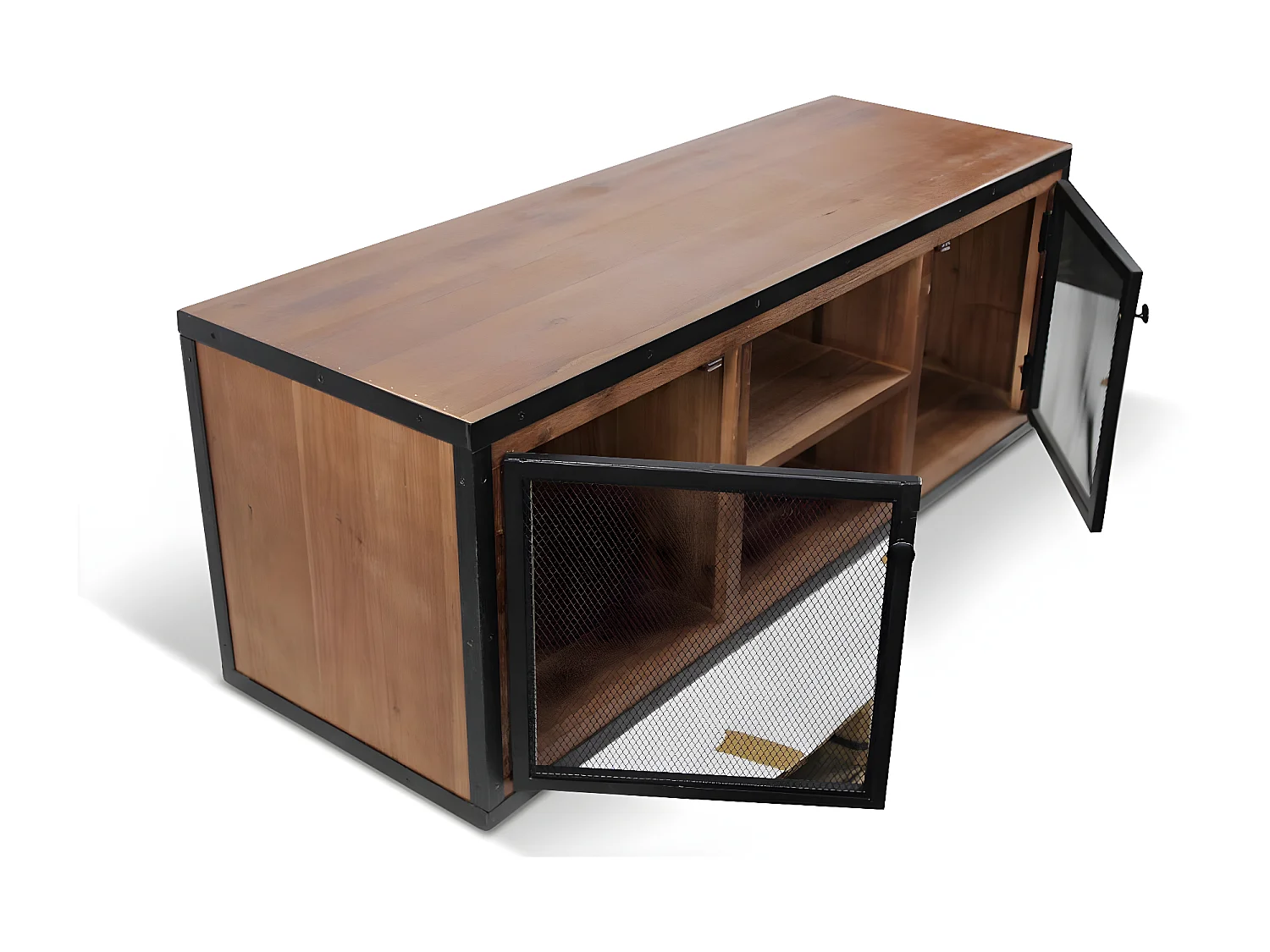 Meuble tv Bois-Métal Marron - Eduline Décoration d'Autrefois