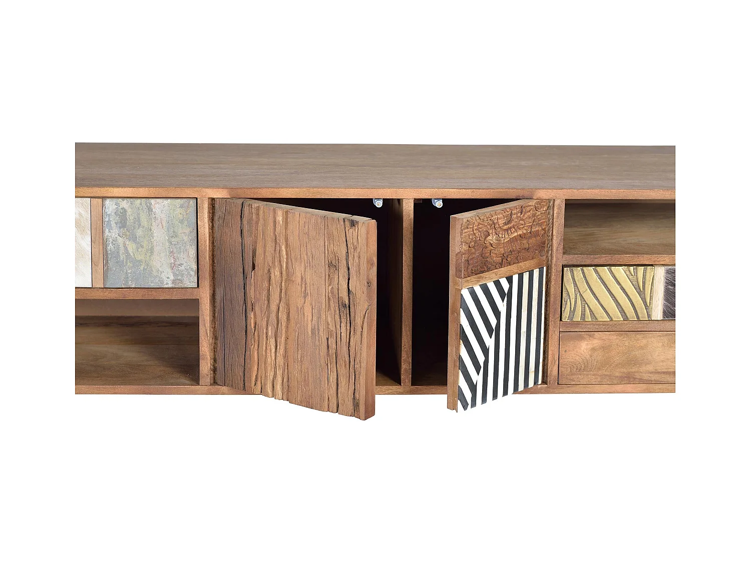 Meuble TV en manguier noyer clair