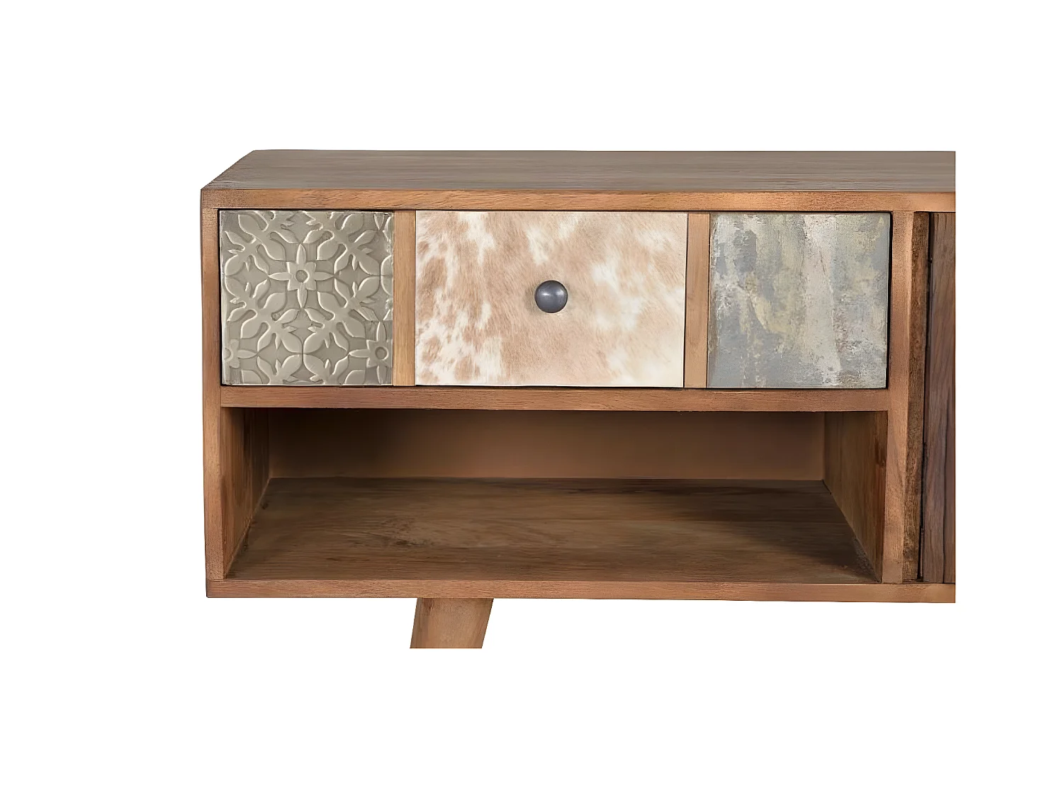 Szafka RTV z jasnego drewna orzechowego mango