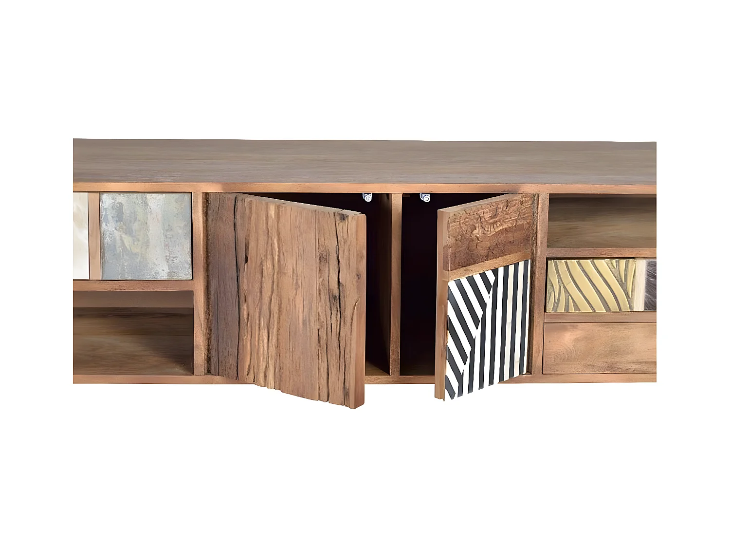 Szafka RTV z jasnego drewna orzechowego mango