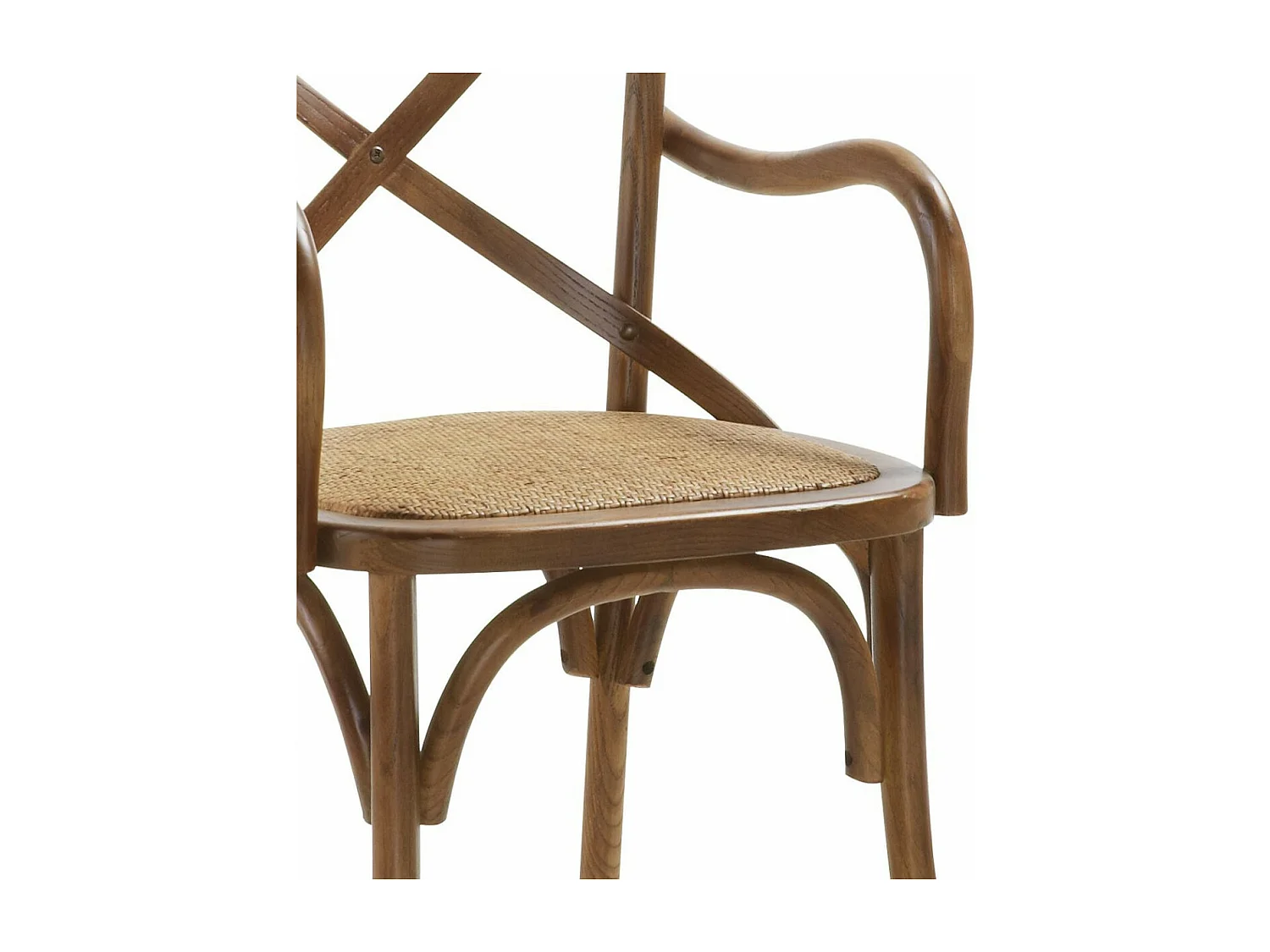 Fauteuil rotin Bois Marron - Izenia Décoration d'Autrefois