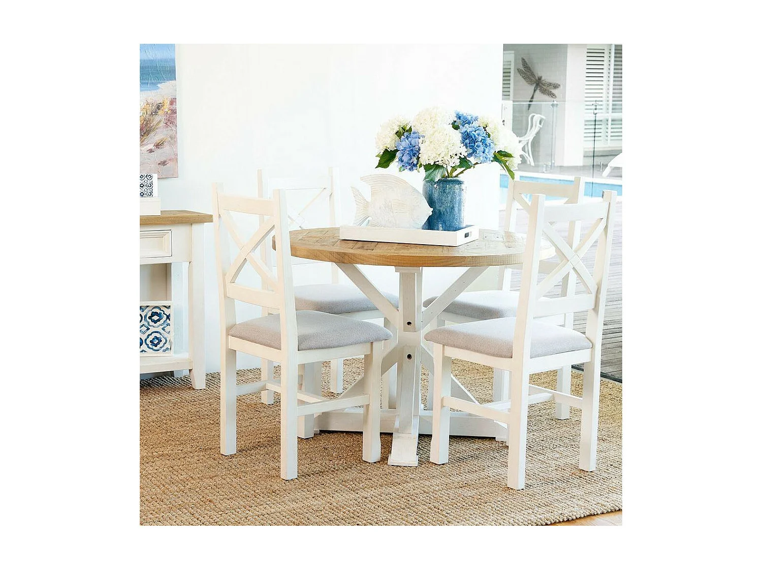 Lot de 2 chaises Bois Blanc - Bréanna Décoration d'Autrefois